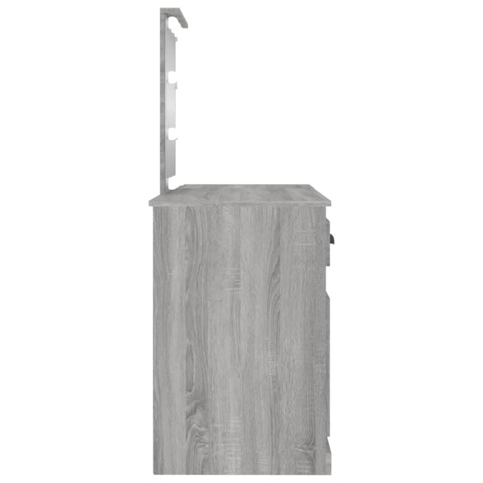 Masă de toaletă cu LED, sonoma gri, 130x50x132,5 cm - WALTI WALTI