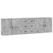 Servante, 3 piese, gri beton, lemn prelucrat - WALTI WALTI