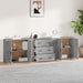 Servante, 3 piese, gri beton, lemn prelucrat - WALTI WALTI