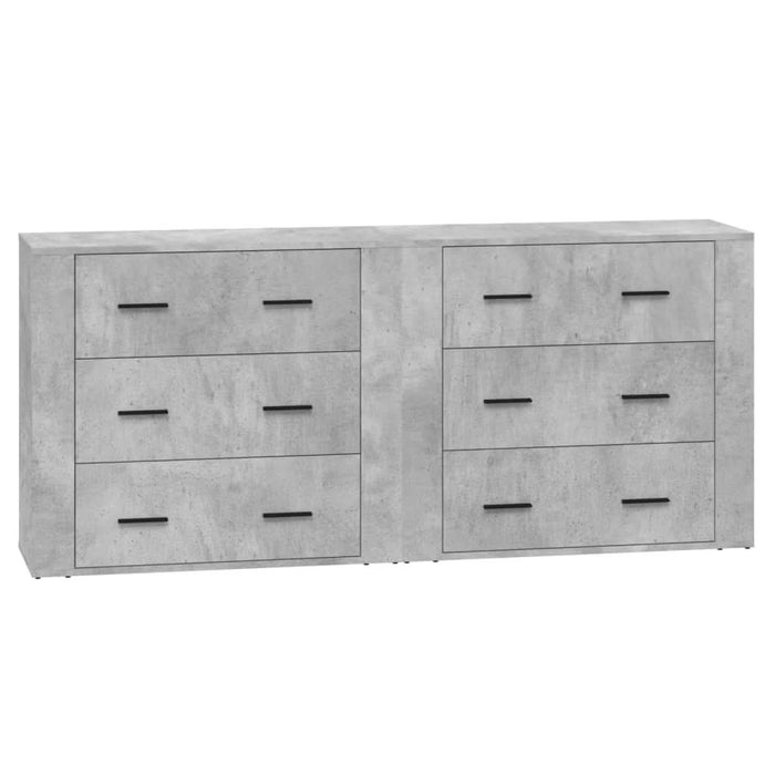 Servante, 2 piese, gri beton, lemn prelucrat - WALTI WALTI