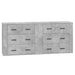 Servante, 2 piese, gri beton, lemn prelucrat - WALTI WALTI