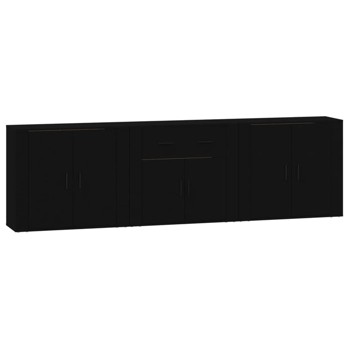 Servante, 3 piese, negru, lemn prelucrat WALTI