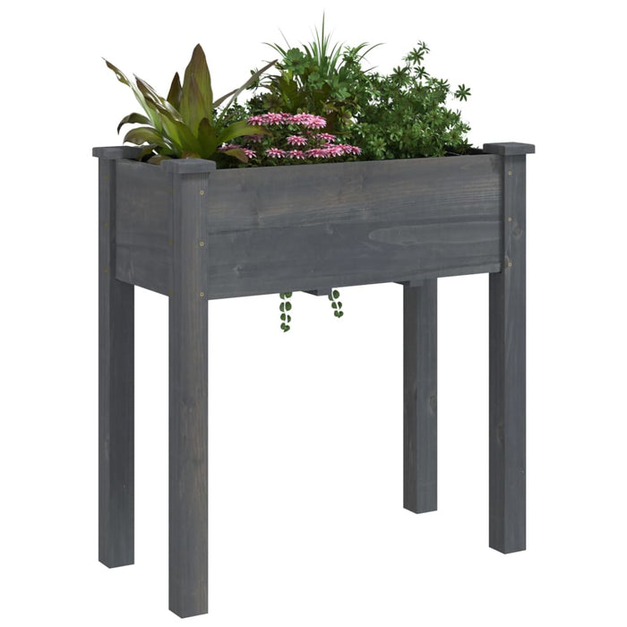 Jardinieră cu căptușeală, gri, 71x37x76 cm, lemn masiv de brad - WALTI WALTI