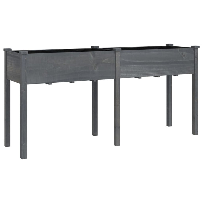 Jardinieră cu căptușeală, gri, 161x45x76 cm, lemn masiv brad - WALTI WALTI