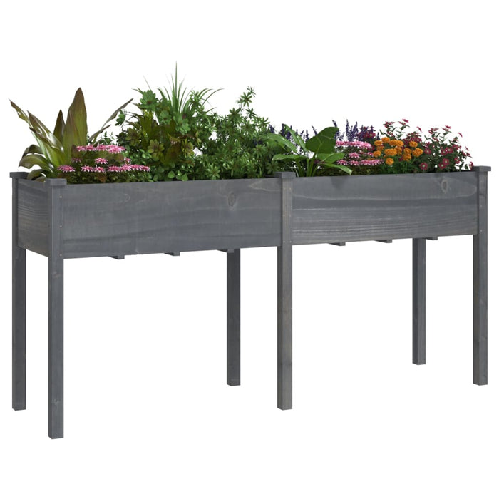 Jardinieră cu căptușeală, gri, 161x45x76 cm, lemn masiv brad - WALTI WALTI