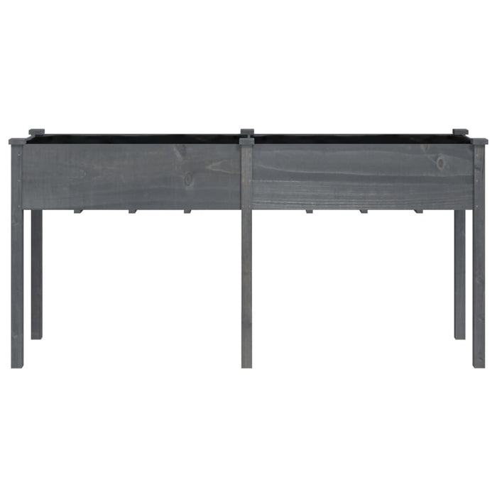 Jardinieră cu căptușeală, gri, 161x45x76 cm, lemn masiv brad - WALTI WALTI