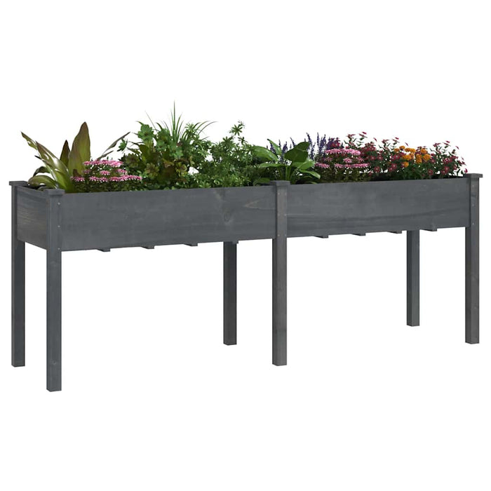 Jardinieră cu căptușeală, gri, 203x53x76 cm, lemn masiv brad - WALTI WALTI