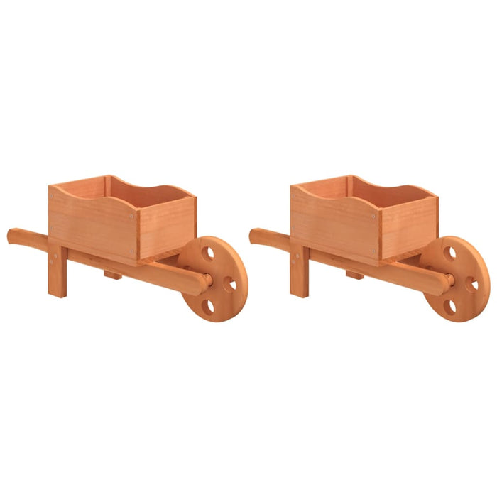 Jardiniere tip roabă, 2 buc., 47x15x19 cm, lemn masiv de brad - WALTI WALTI
