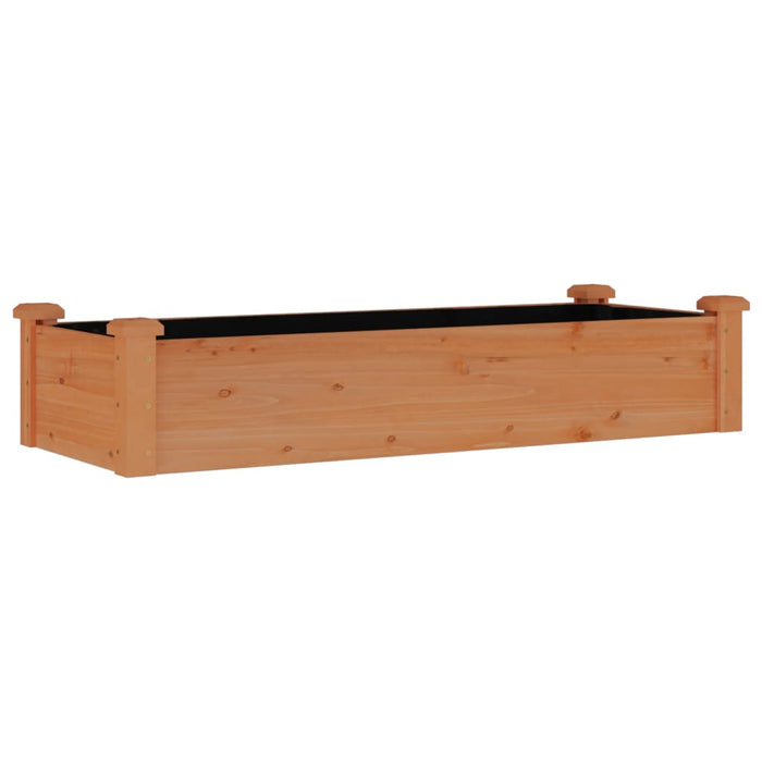 Strat grădină înălțat cu căptușeală maro 120x45x25 cm lemn brad - WALTI WALTI