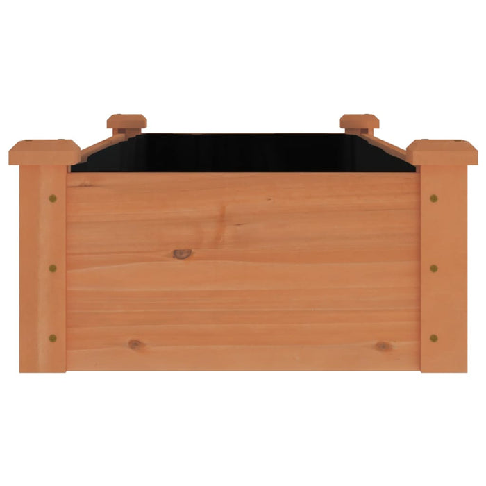 Strat grădină înălțat cu căptușeală maro 120x45x25 cm lemn brad - WALTI WALTI