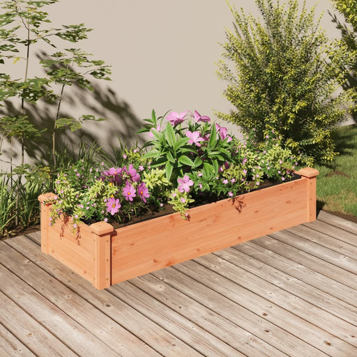 Strat grădină înălțat cu căptușeală maro 120x45x25 cm lemn brad - WALTI WALTI