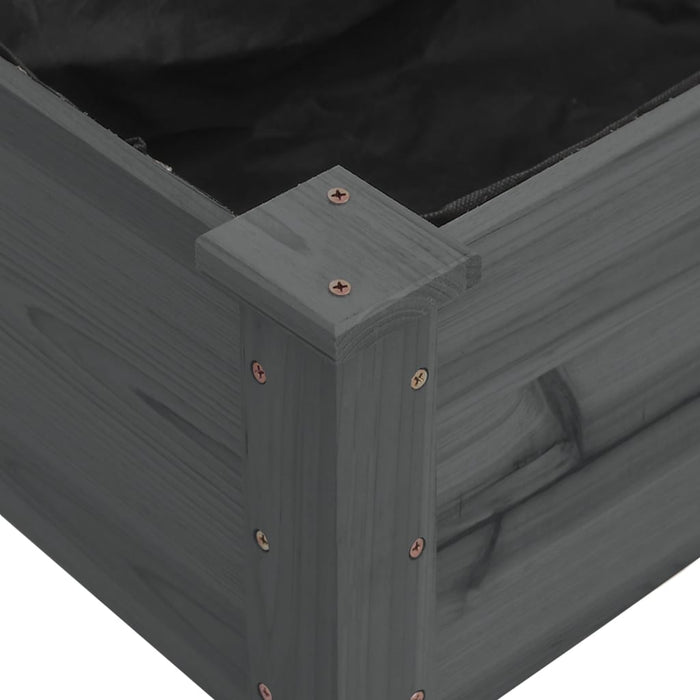 Strat grădină înălțat cu căptușeală gri 120x45x25 cm lemn brad - WALTI WALTI