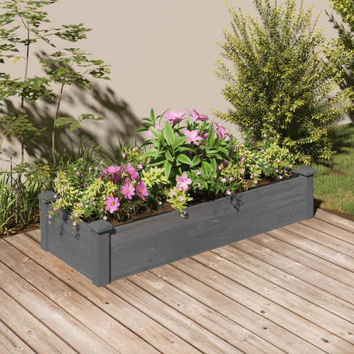 Strat grădină înălțat cu căptușeală gri 120x45x25 cm lemn brad - WALTI WALTI