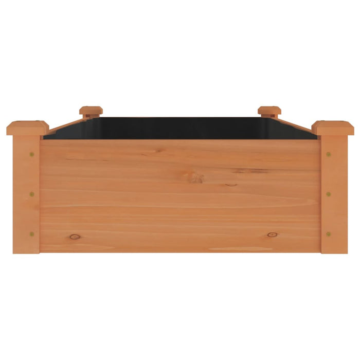 Strat grădină înălțat cu căptușeală maro 120x60x25 cm lemn brad - WALTI WALTI