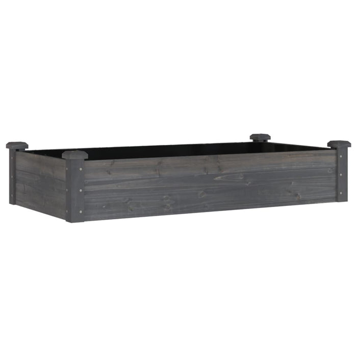 Strat grădină înălțat cu căptușeală gri 120x60x25 cm lemn brad - WALTI WALTI