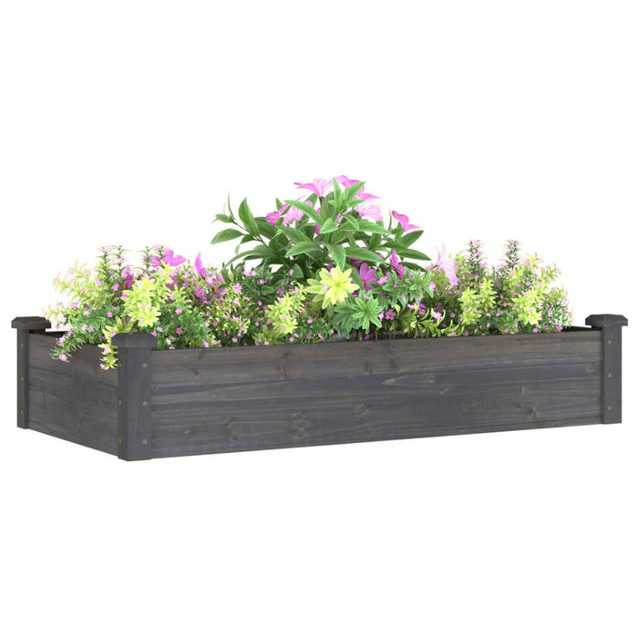 Strat grădină înălțat cu căptușeală gri 120x60x25 cm lemn brad - WALTI WALTI