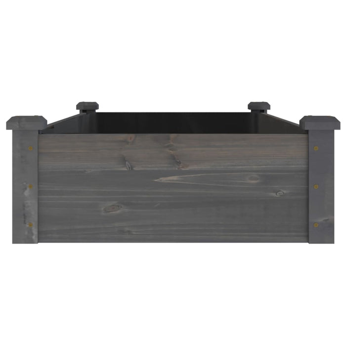 Strat grădină înălțat cu căptușeală gri 120x60x25 cm lemn brad - WALTI WALTI