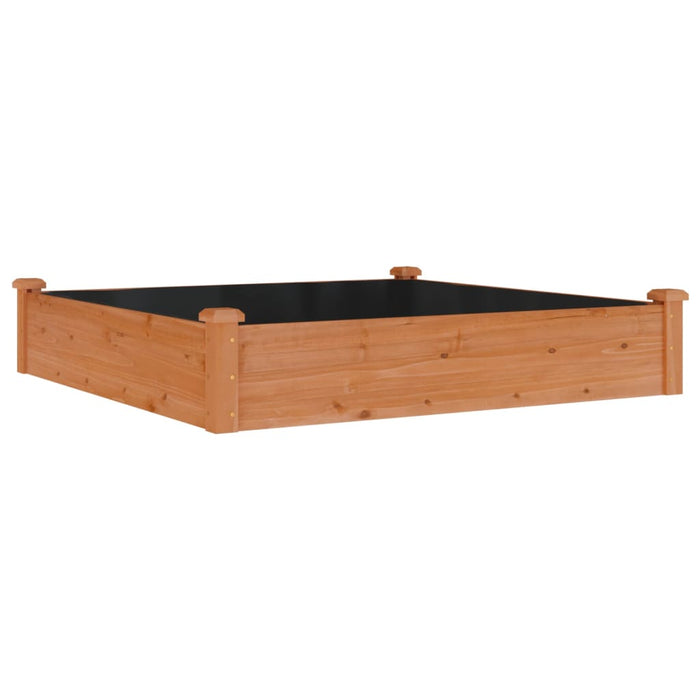 Strat grădină înălțat căptușeală, maro 120x120x25 cm lemn brad - WALTI WALTI