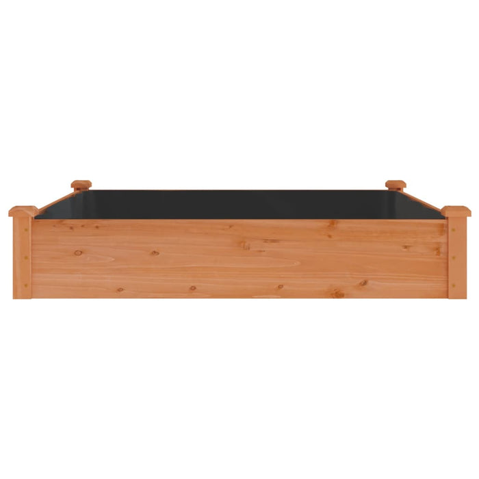 Strat grădină înălțat căptușeală, maro 120x120x25 cm lemn brad - WALTI WALTI