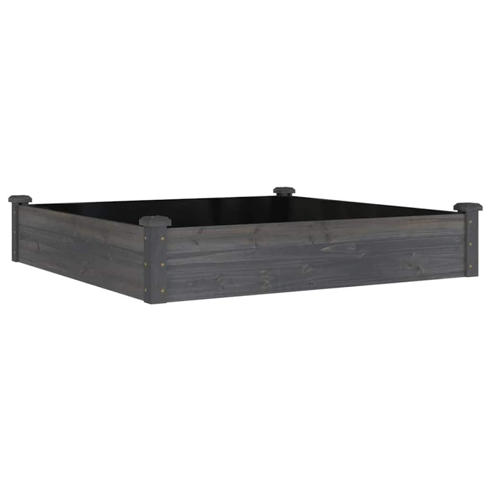 Strat grădină înălțat cu căptușeală gri 120x120x25 cm lemn brad - WALTI WALTI