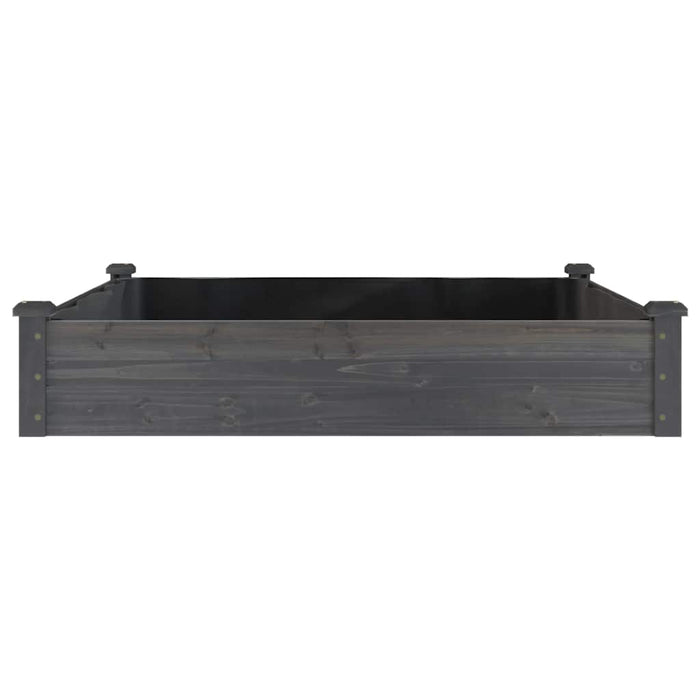 Strat grădină înălțat cu căptușeală gri 120x120x25 cm lemn brad - WALTI WALTI