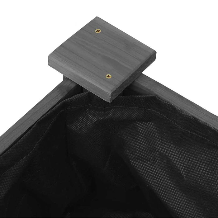 Strat grădină înălțat cu căptușeală gri 120x120x25 cm lemn brad - WALTI WALTI