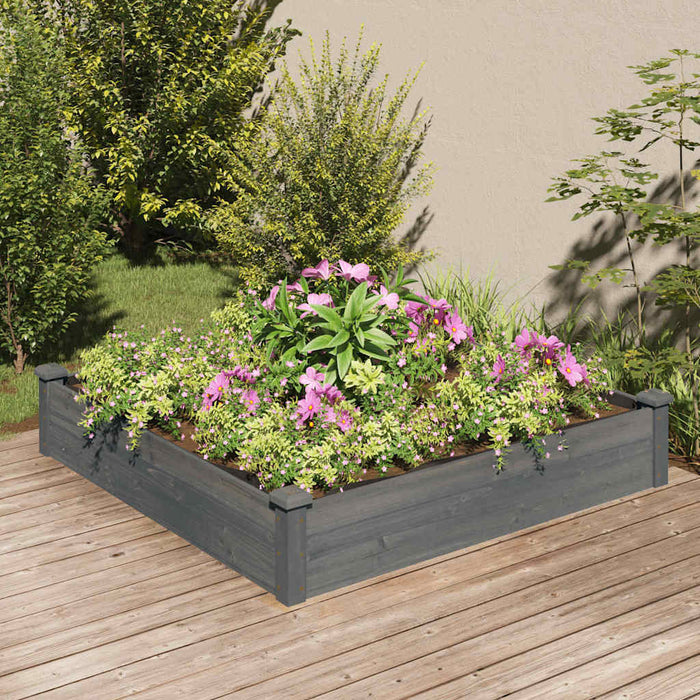 Strat grădină înălțat cu căptușeală gri 120x120x25 cm lemn brad - WALTI WALTI