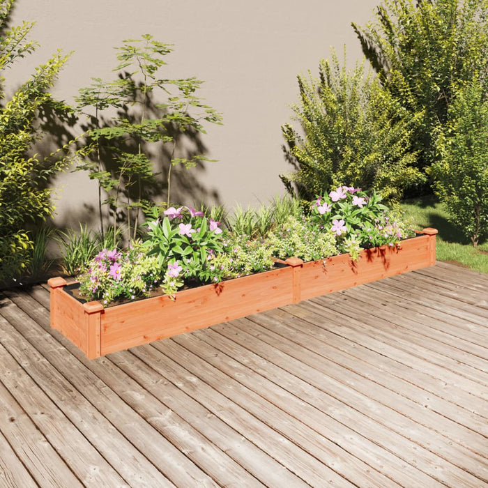 Strat grădină înălțat cu căptușeală maro 240x45x25 cm lemn brad - WALTI WALTI