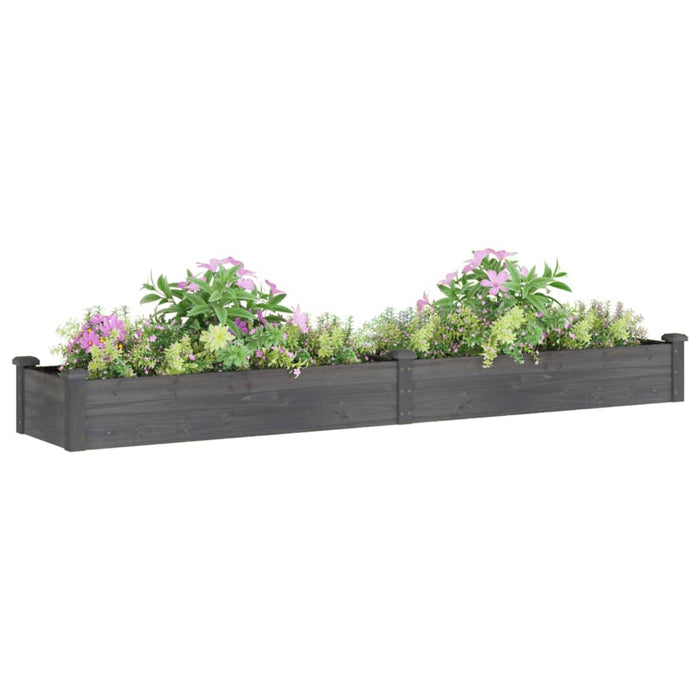Strat grădină înălțat cu căptușeală gri 240x45x25 cm, lemn brad - WALTI WALTI