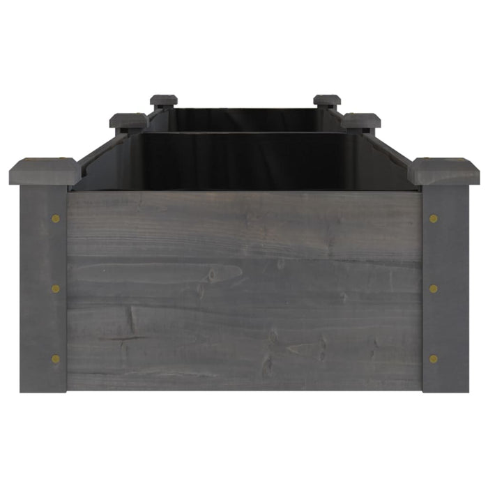 Strat grădină înălțat cu căptușeală gri 240x45x25 cm, lemn brad - WALTI WALTI