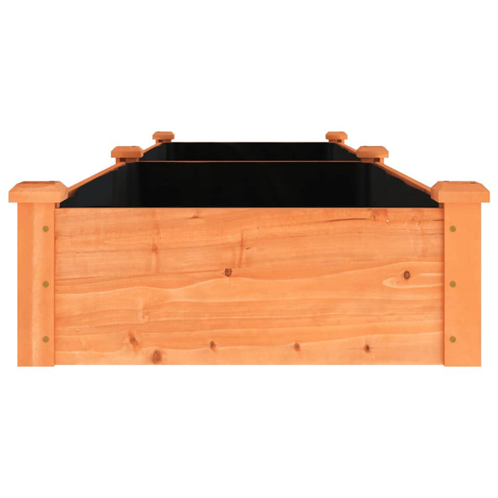 Strat grădină înălțat cu căptușeală maro 240x60x25 cm lemn brad - WALTI WALTI