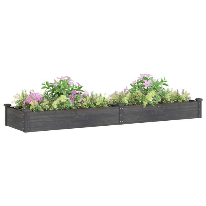 Strat grădină înălțat cu căptușeală gri 240x60x25 cm, lemn brad - WALTI WALTI