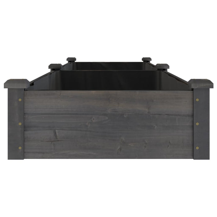 Strat grădină înălțat cu căptușeală gri 240x60x25 cm, lemn brad - WALTI WALTI