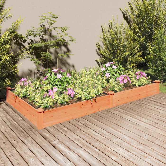 Strat grădină înălțat cu căptușeală maro 240x120x25cm lemn brad - WALTI WALTI