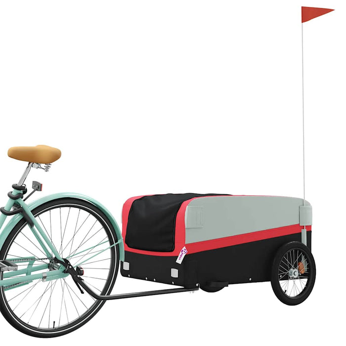Remorcă pentru biciclete, negru și roșu, 45 kg, fier WALTI