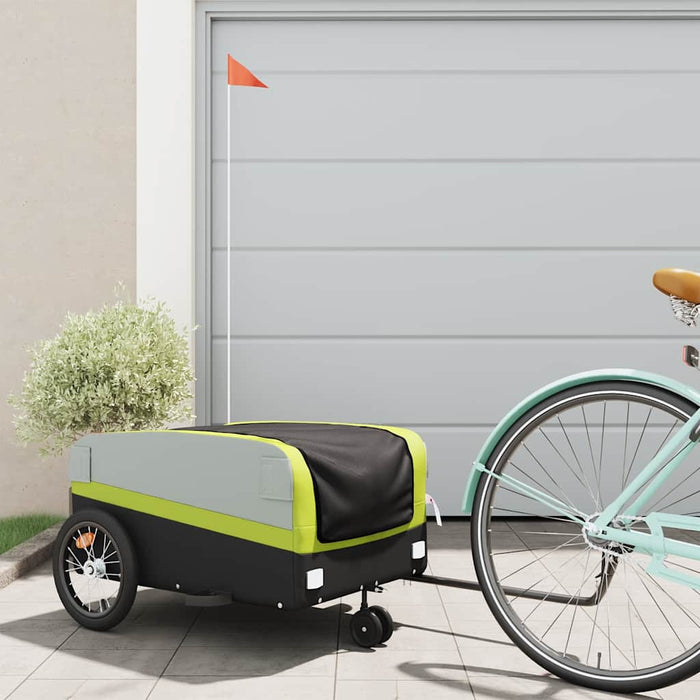 Remorcă pentru biciclete, negru și verde, 45 kg, fier WALTI