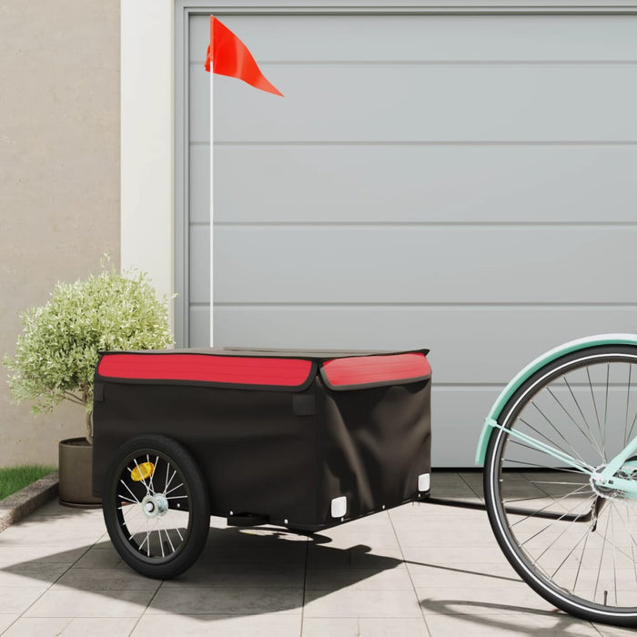 Remorcă pentru biciclete, negru și roșu, 45 kg, fier WALTI