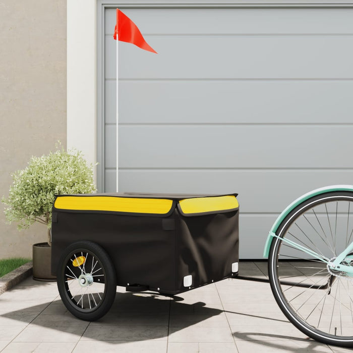 Remorcă pentru biciclete, negru și galben, 45 kg, fier WALTI
