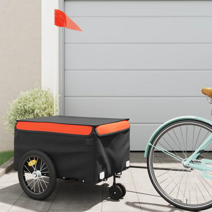 Remorcă pentru biciclete, negru și portocaliu, 45 kg, fier WALTI