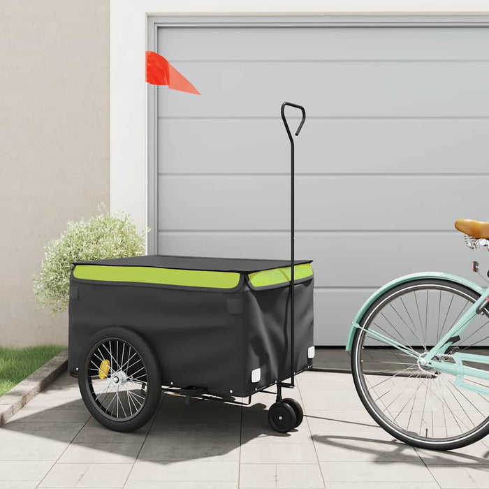Remorcă pentru biciclete, negru și verde, 45 kg, fier WALTI