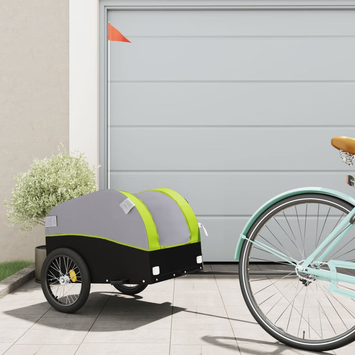 Remorcă pentru biciclete, negru și verde, 30 kg, fier WALTI