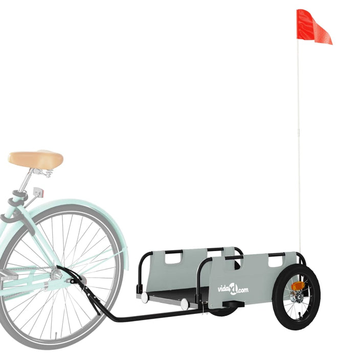 Remorcă de bicicletă, gri, textil oxford și fier - WALTI WALTI