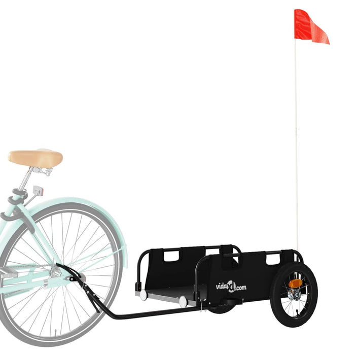Remorcă de bicicletă, negru, textil oxford și fier WALTI