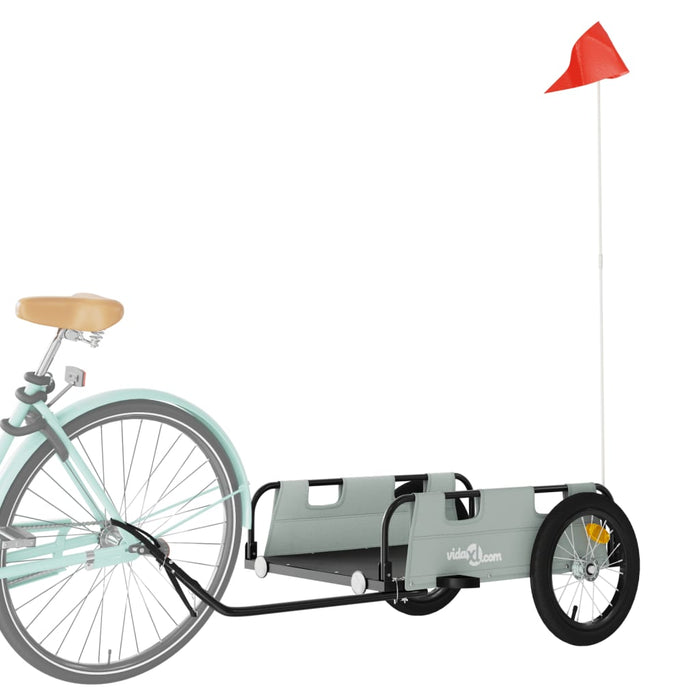 Remorcă de bicicletă, gri, textil oxford și fier WALTI