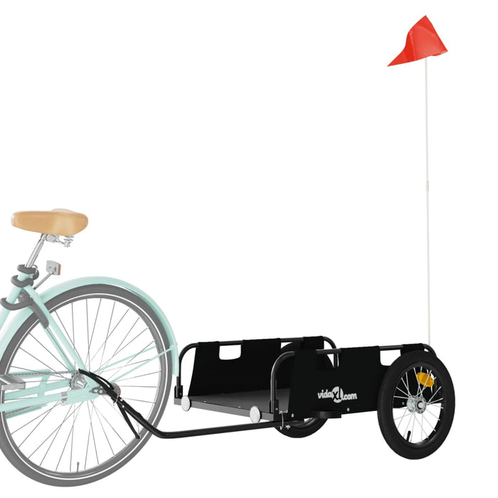 Remorcă de bicicletă, negru, textil oxford și fier WALTI