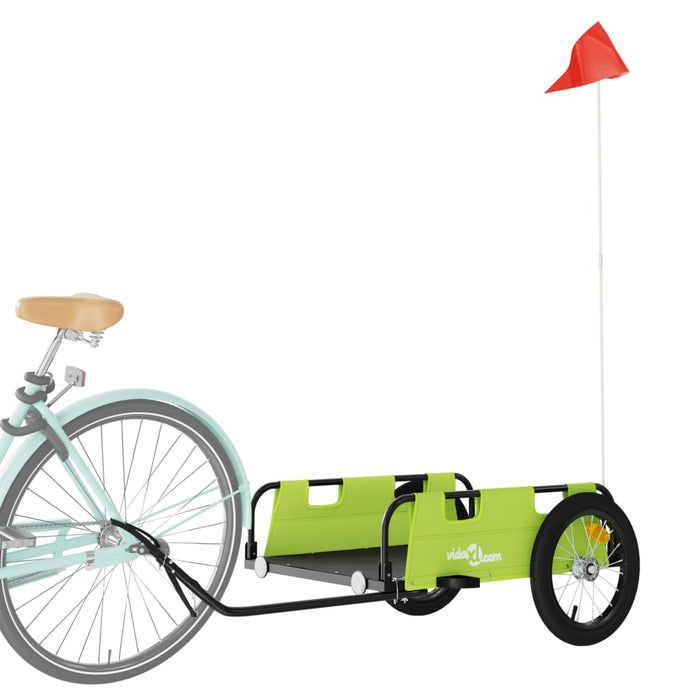 Remorcă de bicicletă, verde, textil oxford și fier WALTI