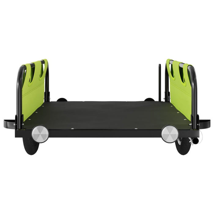 Remorcă de bicicletă, verde, textil oxford și fier WALTI