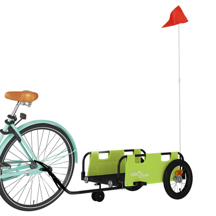 Remorcă de bicicletă, verde, textil oxford și fier - WALTI WALTI