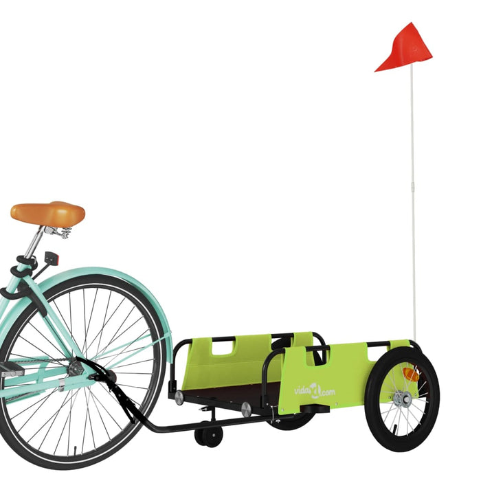 Remorcă de bicicletă, verde, textil oxford și fier - WALTI WALTI