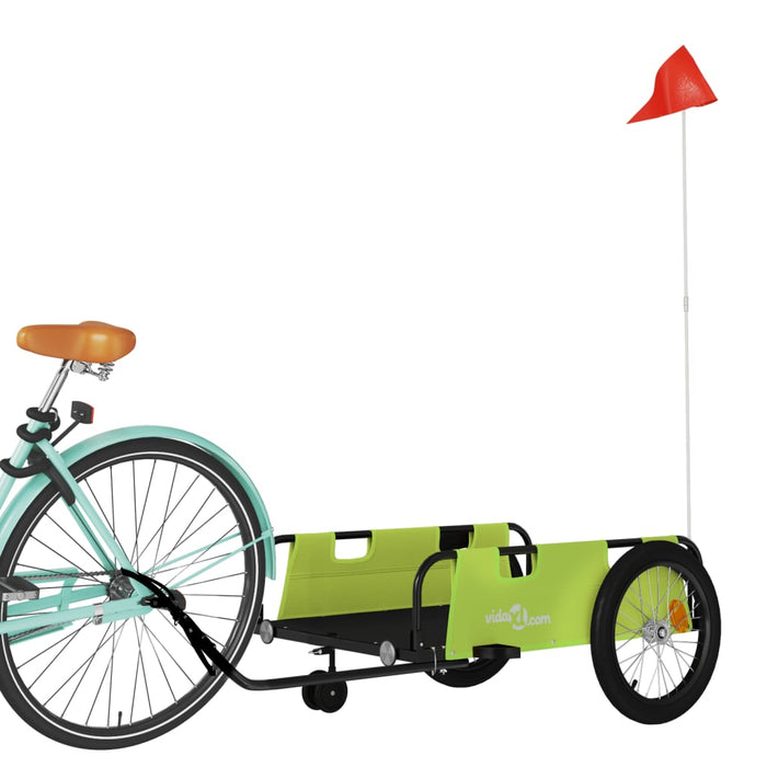 Remorcă bicicletă, verde și negru, țesătură oxford și fier - WALTI WALTI